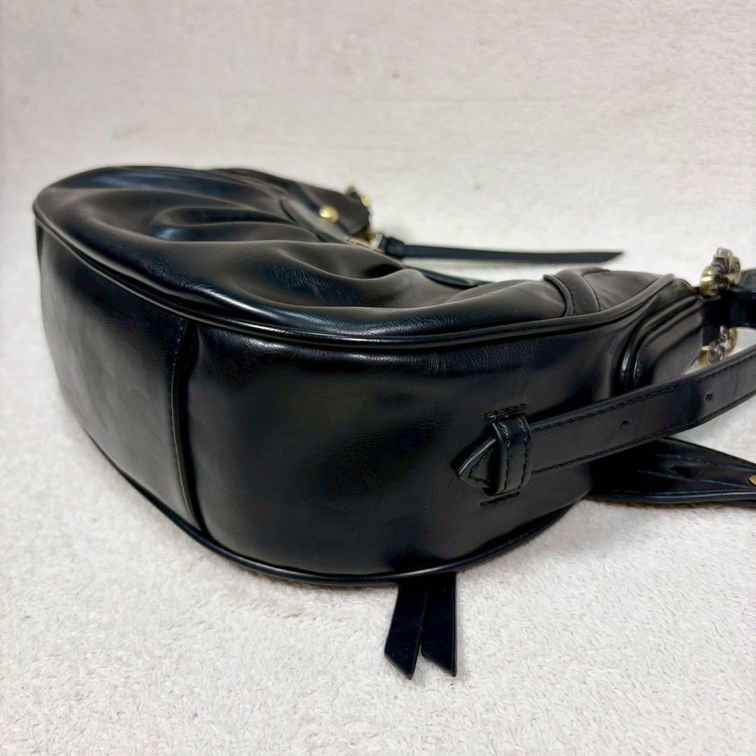 【未使用級✨】アナスイ　ショルダー　ディディオン　金具ロゴ　ハーフムーン　y2k