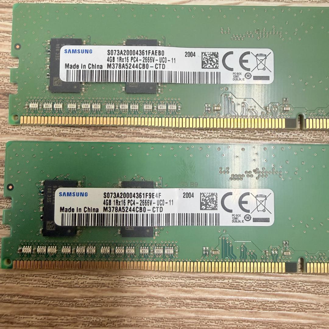 【SAMSUNG】 DDR4-2666V 4GB メモリ4枚セット計16GB