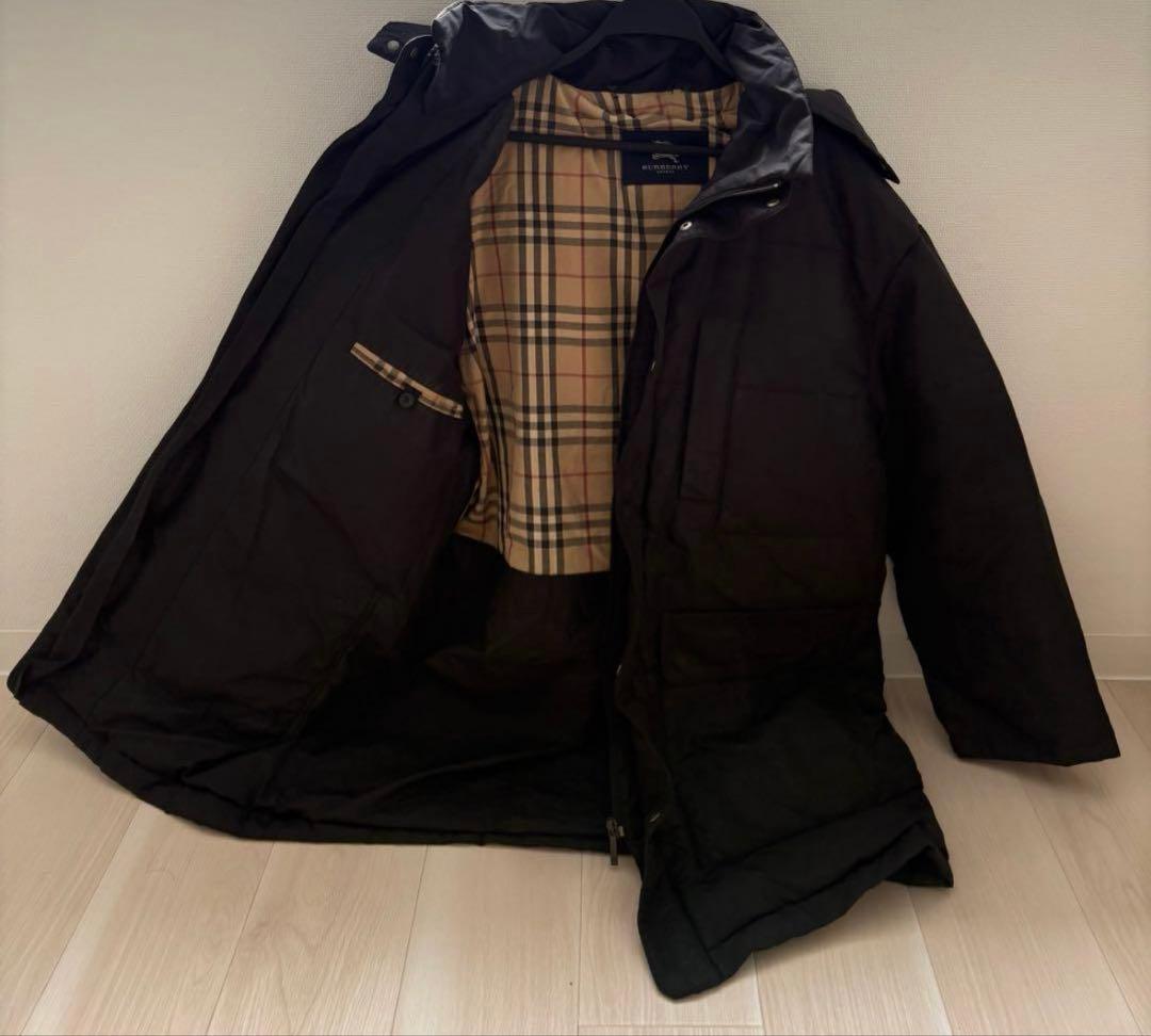 値下バーバリーロンドン 中綿入　フード付 ダウンジャケット メンズ サイズ52