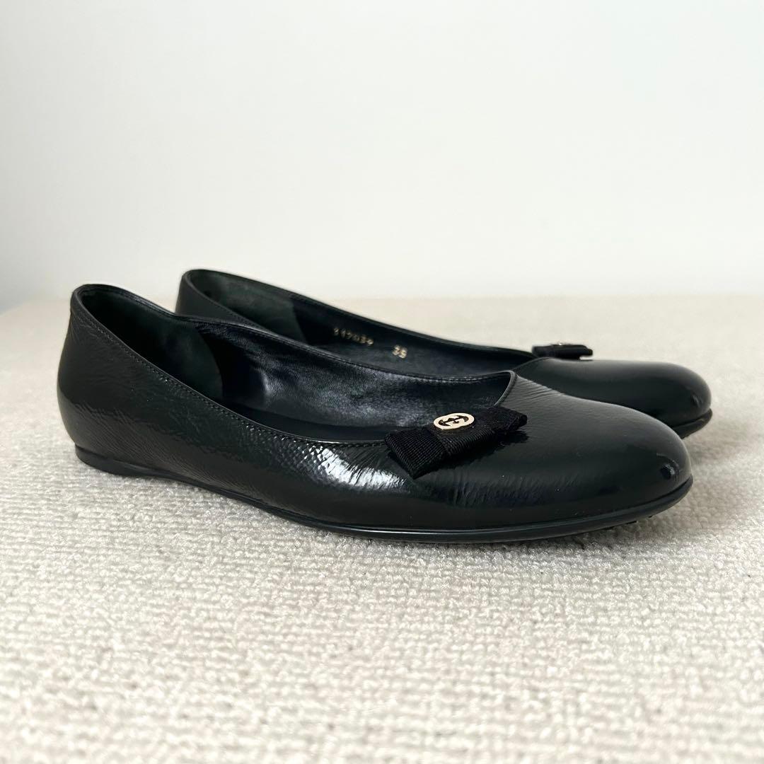 GUCCI グッチ フラットシューズ GG 黒 22cm