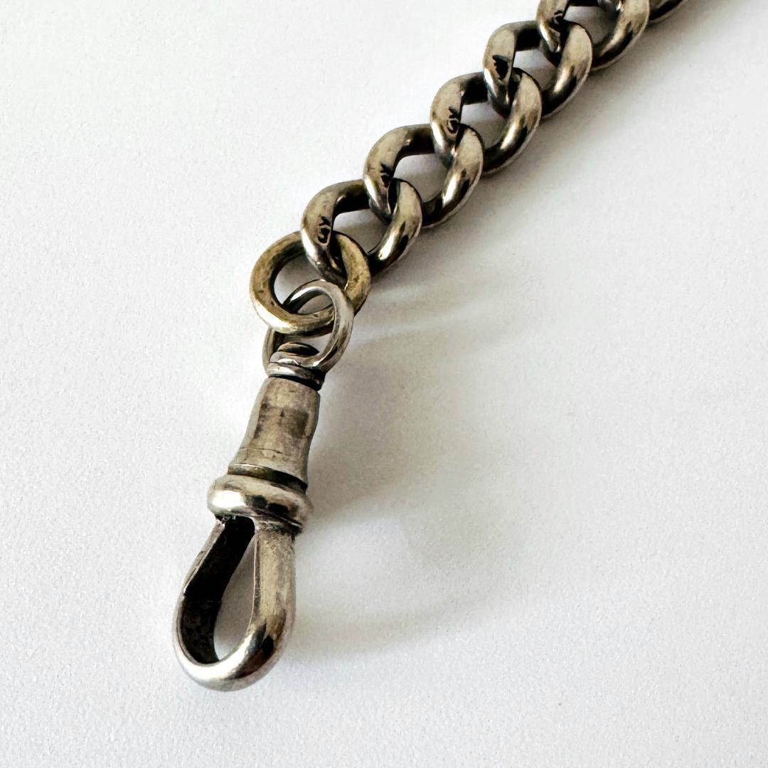 ★メキシカンシルバー★アルバートチェーン/シルバープレート/アンティーク