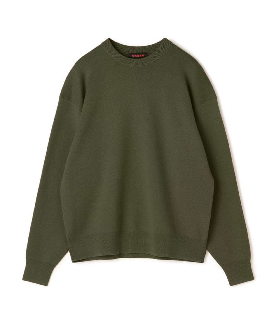美品✨CABaN コットンカシミヤクルーネックプルオーバー ダークグリーン　M
