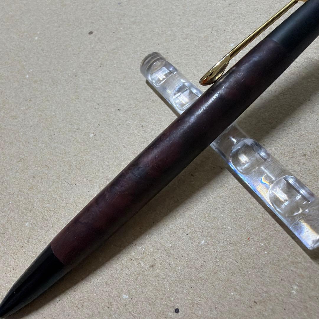 希少 野原工芸 特上花梨瘤杢 シャーペン 0.5mm ゴールド金具 固定式金具