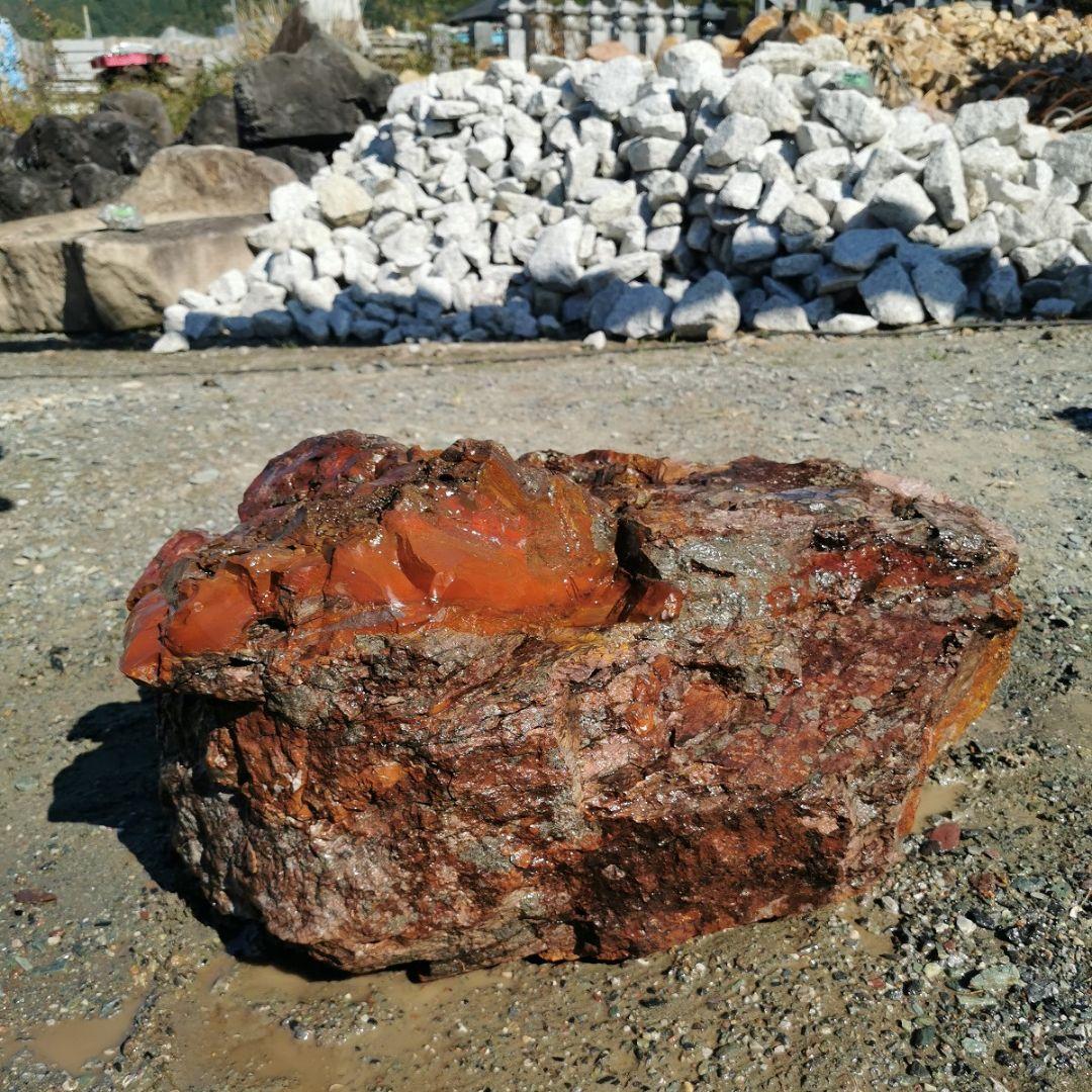 福島産　ジャスパー　120キロ　碧玉　庭石　鑑賞石　石　庭　ガーデニング