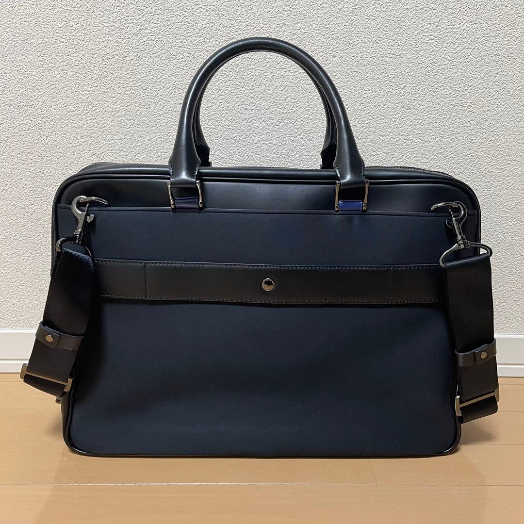 【数回使用程度】 フジタカ ルフト ビジネスバッグ 2way ネイビー 2層式