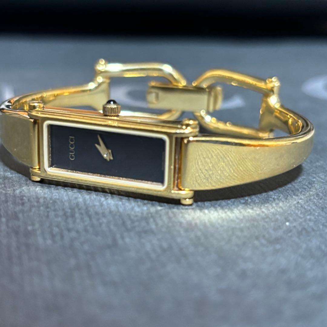 GUCCI グッチ 腕時計 レディース バングル ゴールドブラック 正規品 美品
