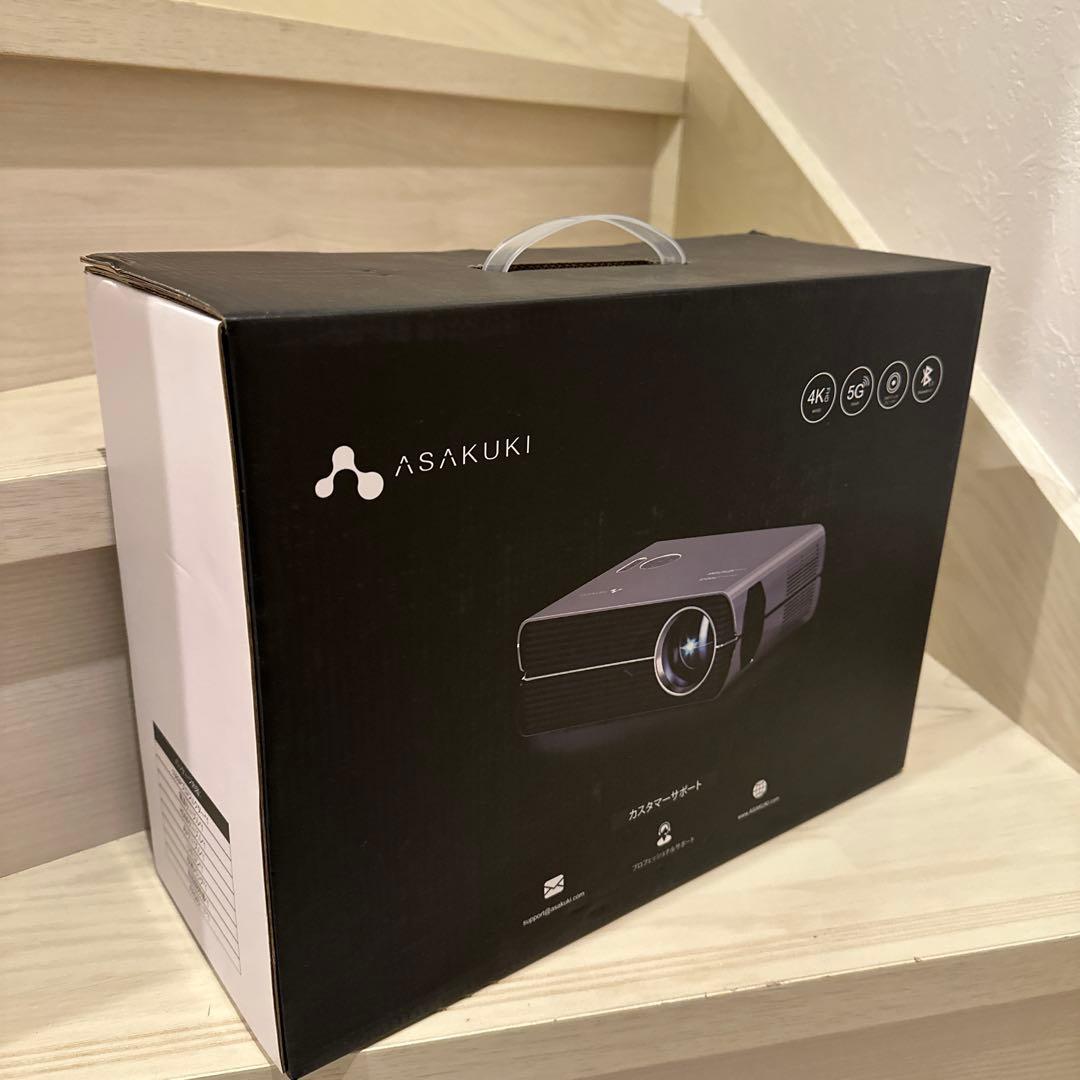 【新品・未使用】ASAKUKI プロジェクター 家庭用 4K対応 天井投影可能