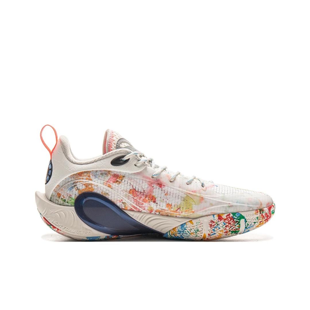 バスケットボールシューズ ホワイト/マルチカラー キャンバス