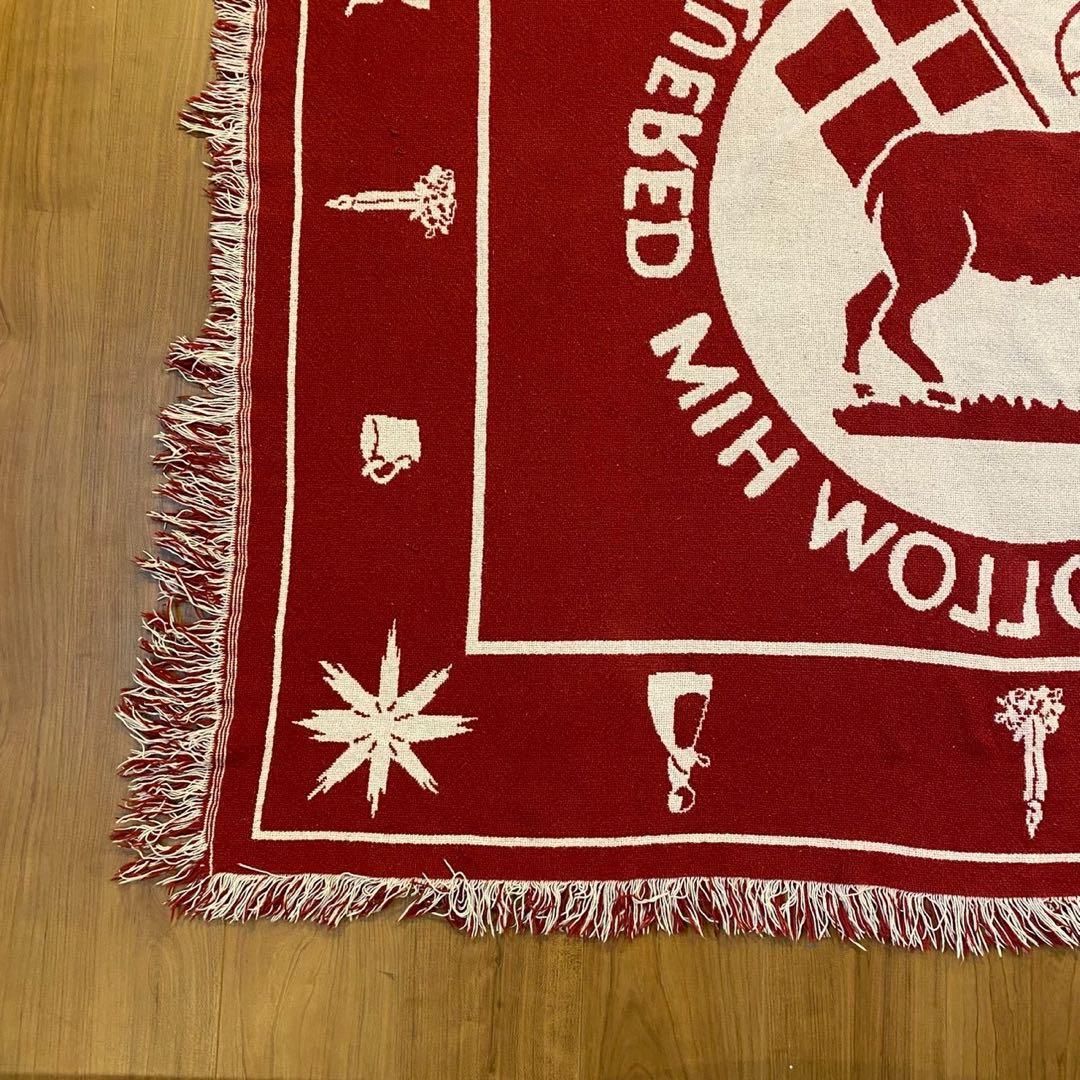 聖書文言 ラムモチーフ ヴィンテージ ゴブラン織 ラグ 両面配色　140×118