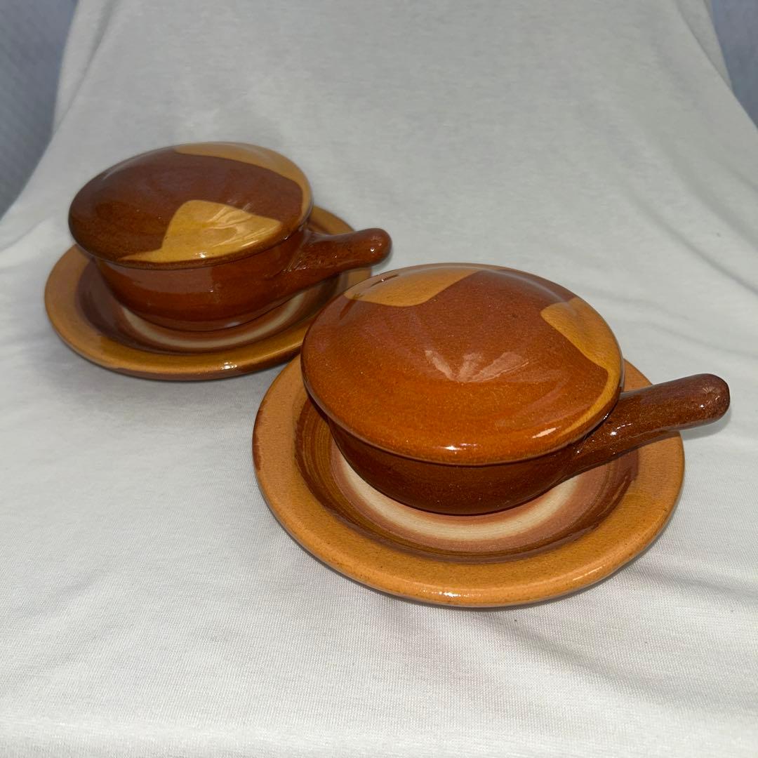 エッグベーカー　湯町窯　2個　民藝　スリップウェア
