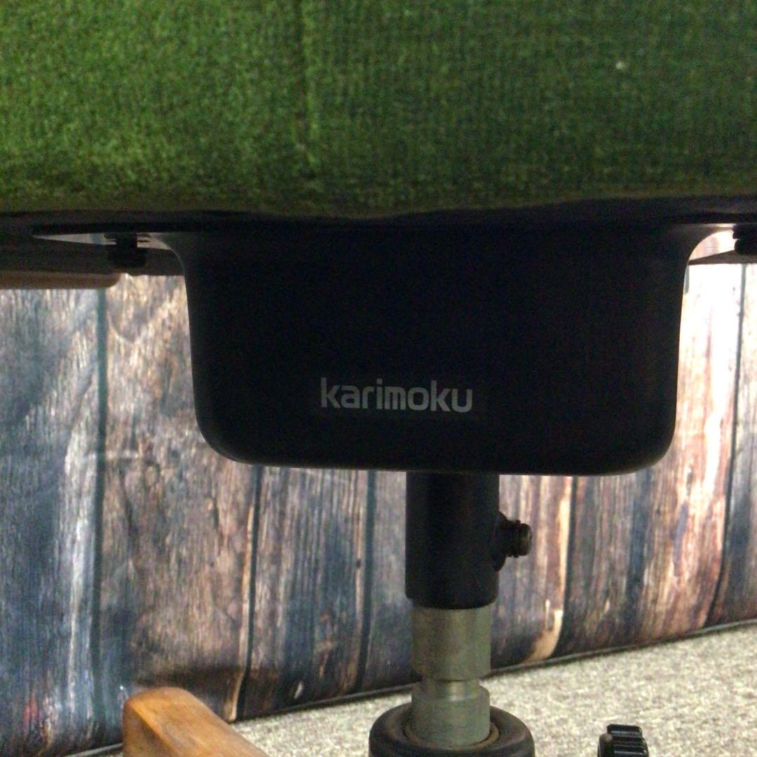 カリモク コロニアル デスクチェア グリーン オールドカリモク