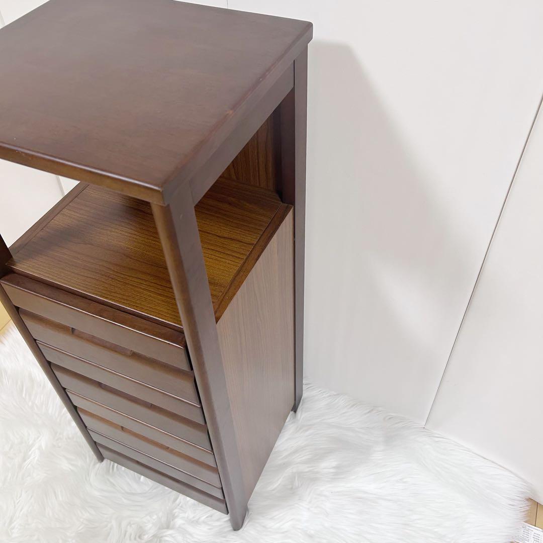 スリム収納　天然木　ELSA エルサ　幅34 電話台　FAX台 プリンター台