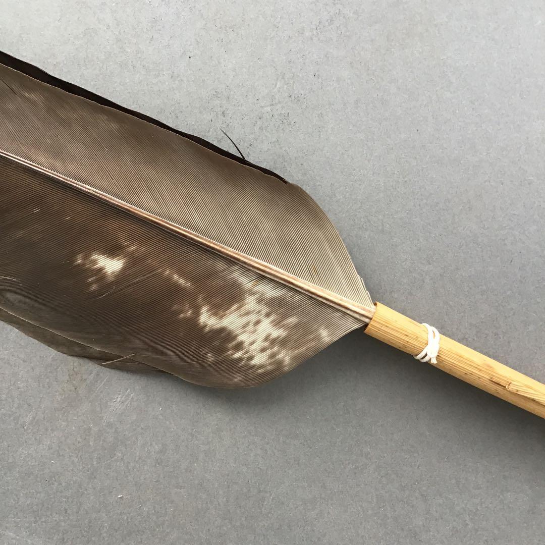 茶道具　羽箒　三ツ羽根(犬鷲一双)炉用•風炉用　紙箱　S28HB