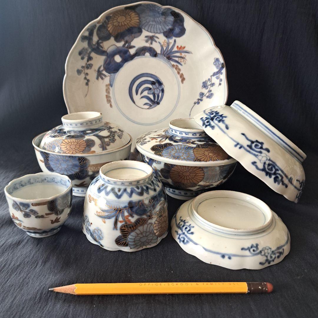 「ご成約者」です。 古伊万里色絵金彩皿 7種類1セット 骨董アンティ