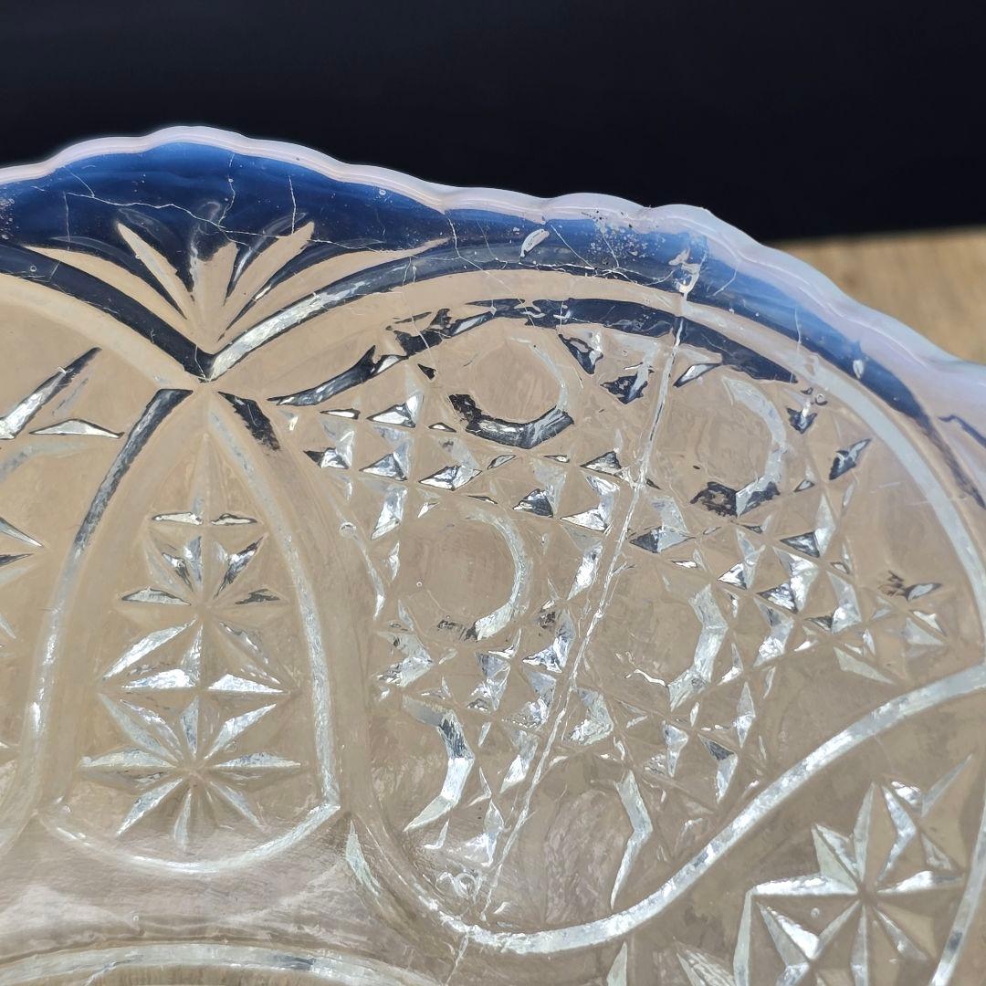 【骨董】大正ガラス 乳白色 小鉢 3個 時代もの