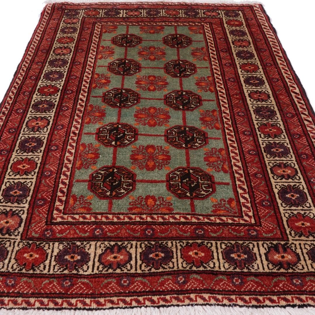 にわとり様　バルーチ 94×68cm トライバルラグ ペルシャ絨毯