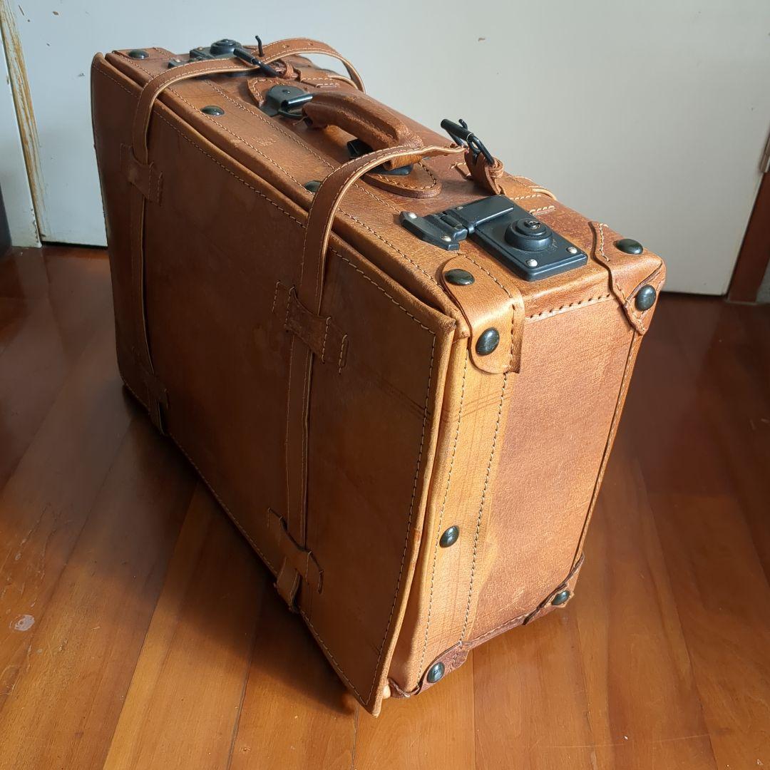 アンティーク　レザースーツケース　トランク　レトロ雑貨