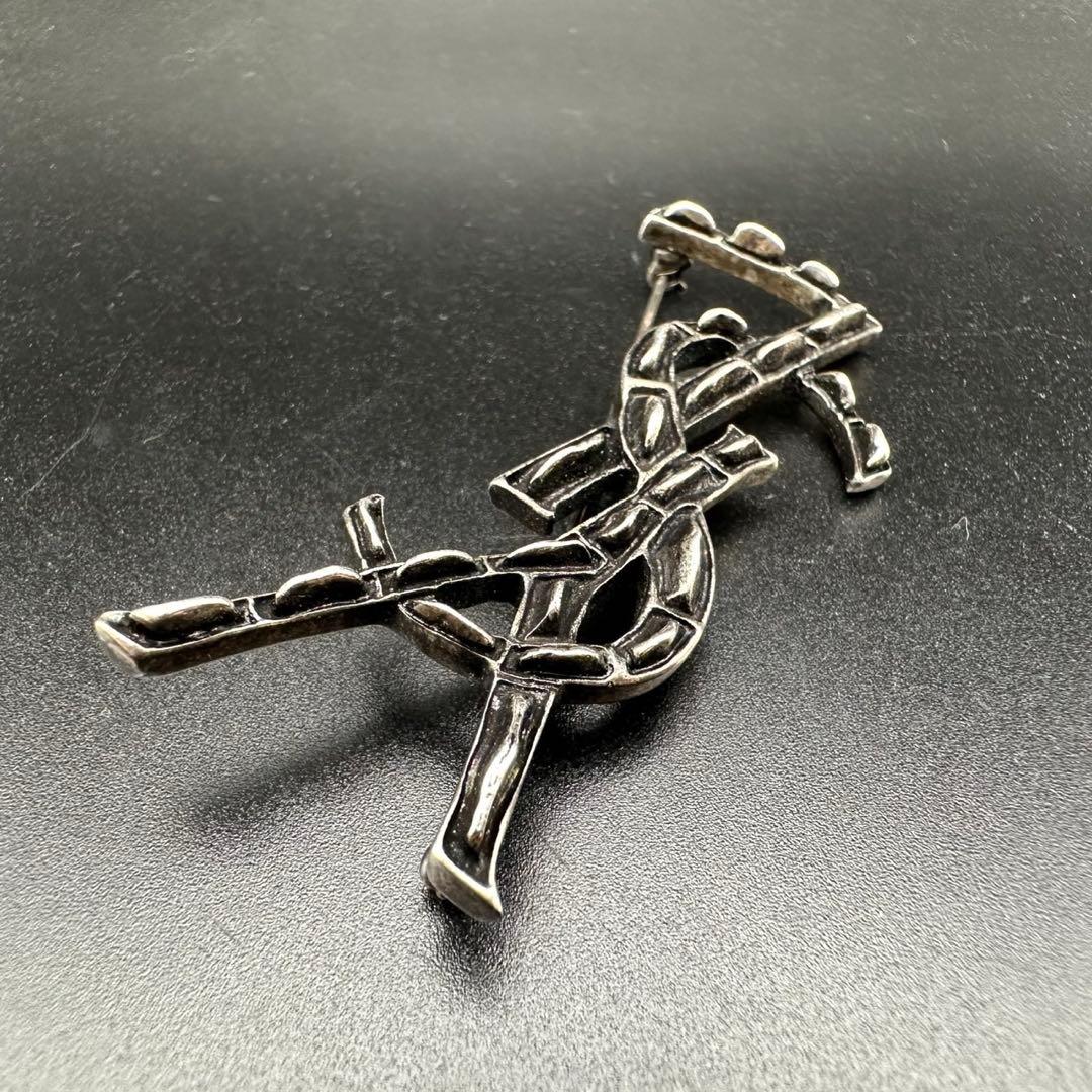 極美品✨　YSL　サンローランパリ　ブローチ　ロゴ　1310