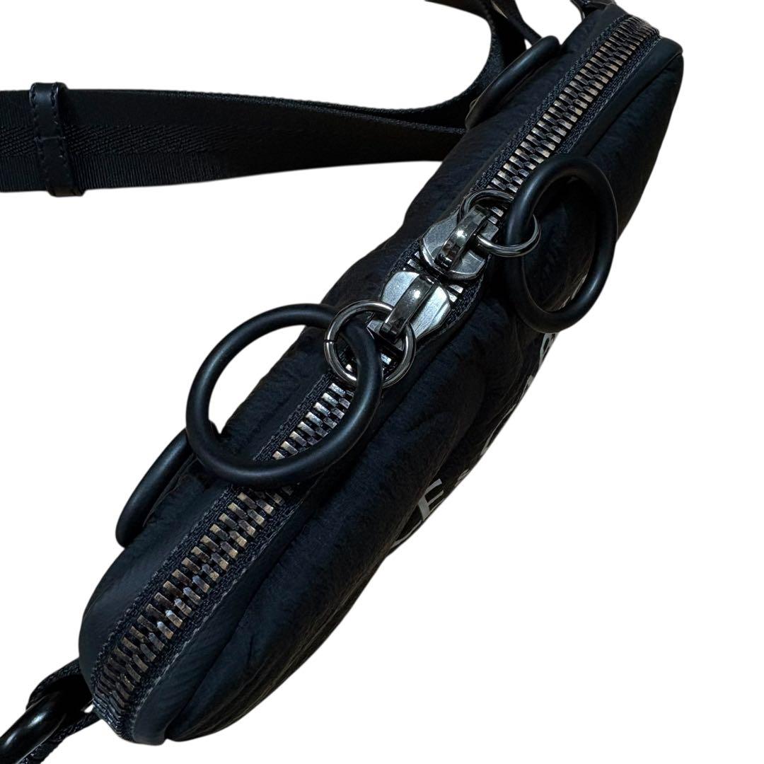 美品 DOLCE&GABBANA ロゴ ショルダーバッグ ナイロン 黒