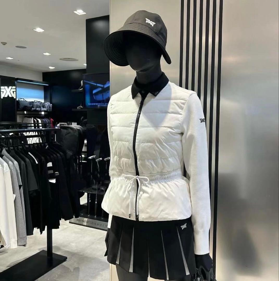 PXG 新作ゴルフ ウェア レディース ジャケット ダウン ニット トップス白L