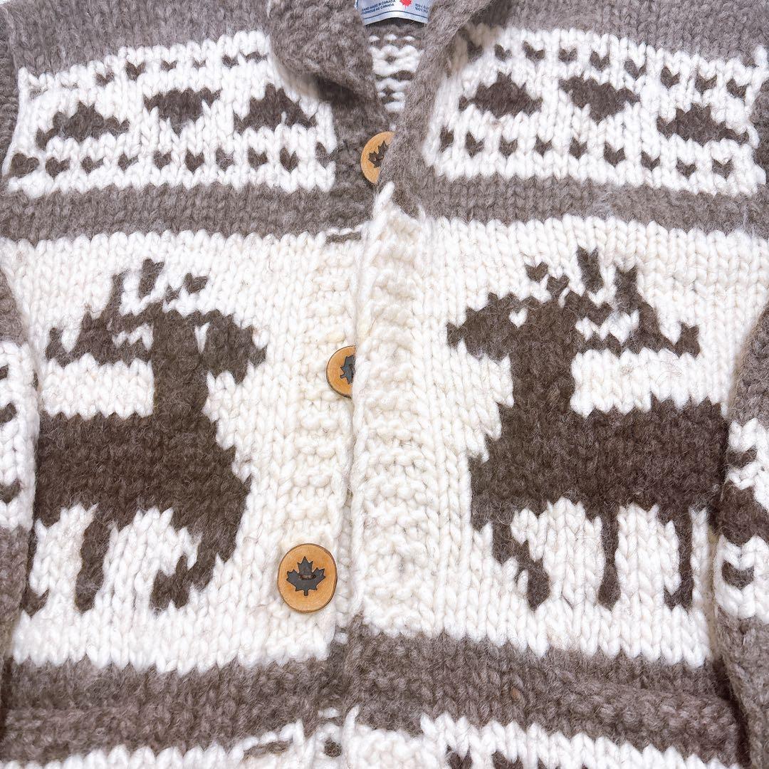 【美品】Kanata カナタ　カウチンニット　カーディガン　トナカイ