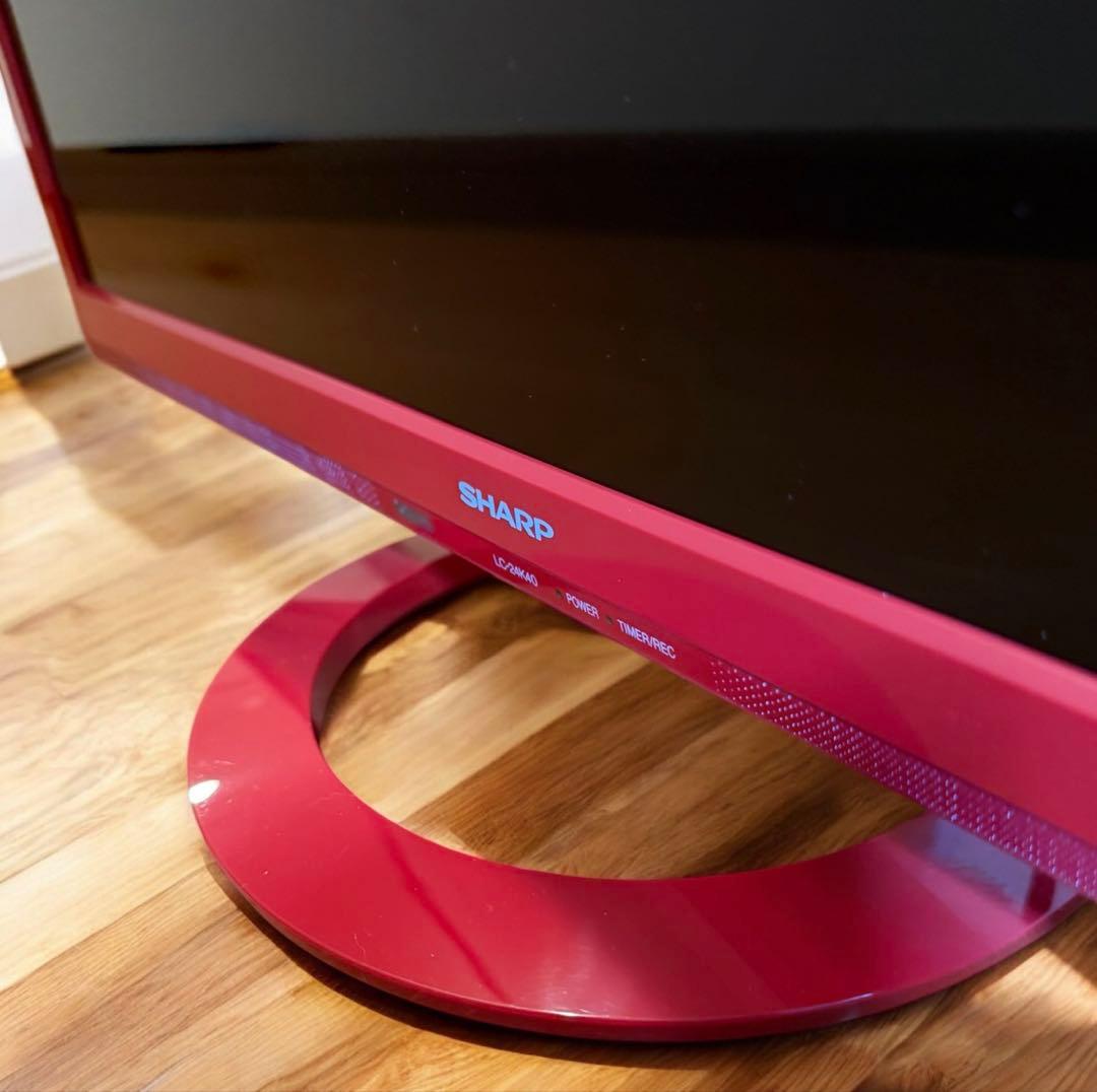 希少! SHARP AQUOS LC-24K40 ハイビジョン液晶テレビ レッド