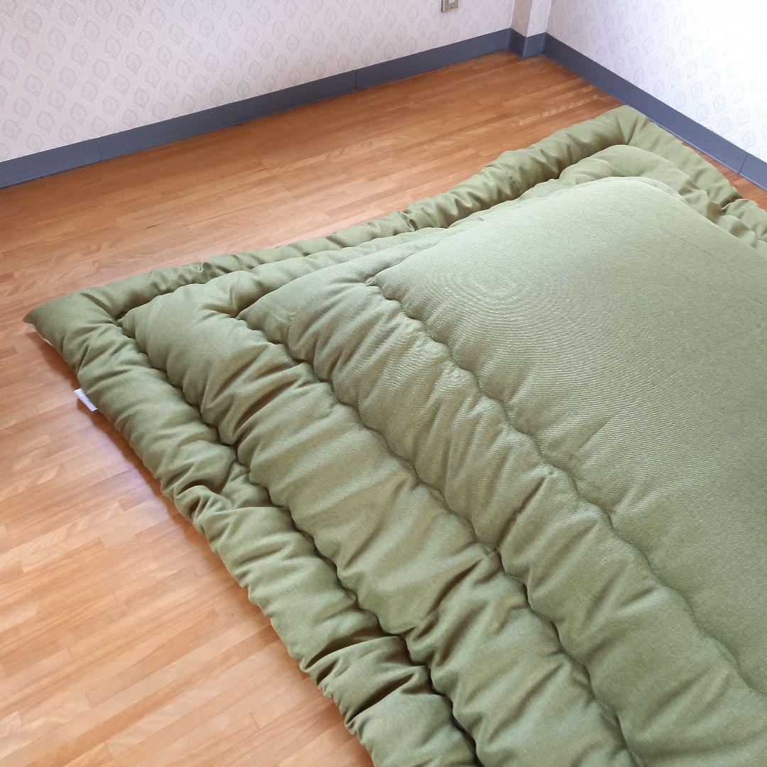 超撥水加工 厚手 厚掛け こたつ布団 大判長方形 グリーン 清潔 安心 日本製⑥