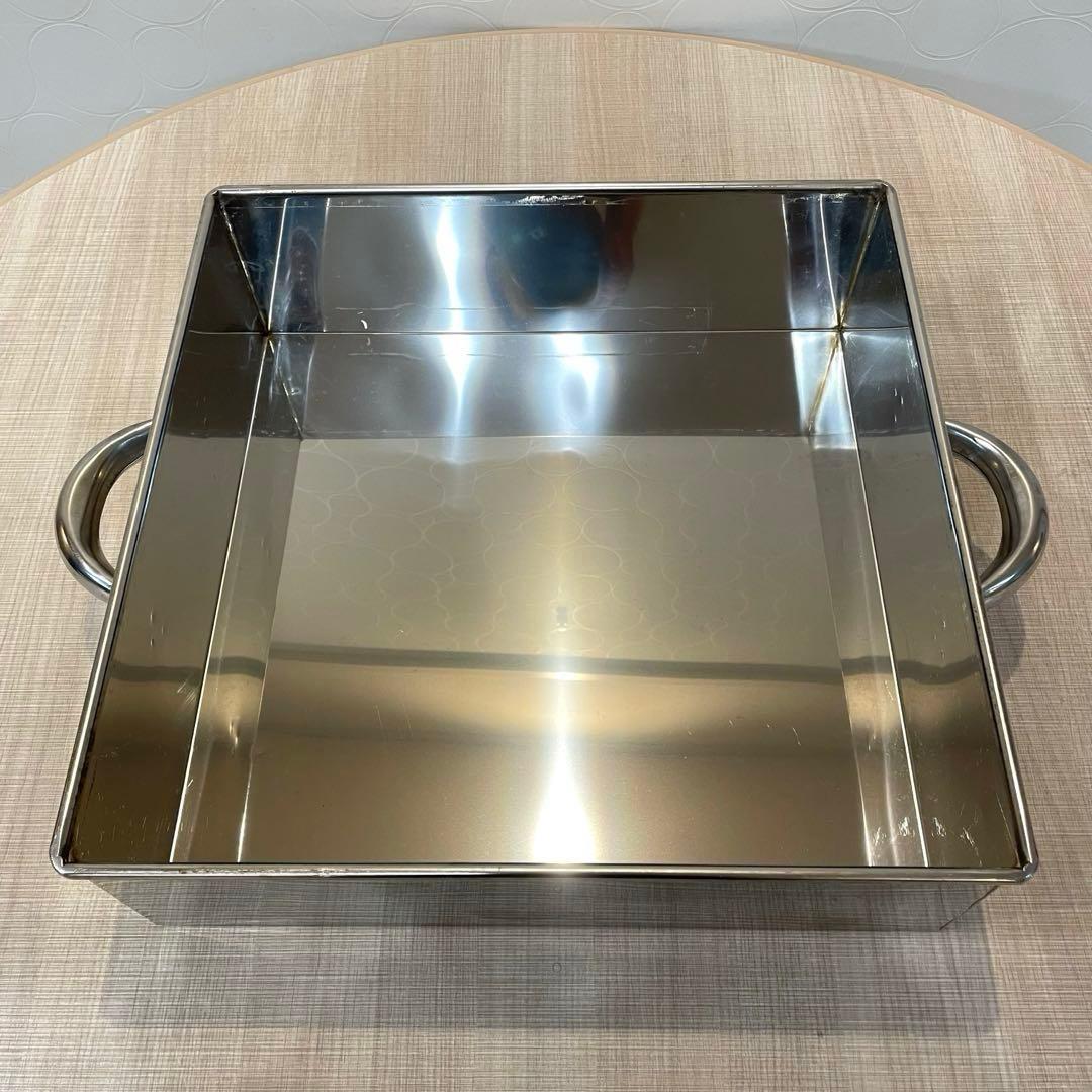 【業務用】ステンレス 角蒸し器 せいろ 三段 蓋付き 大容量　40㎝