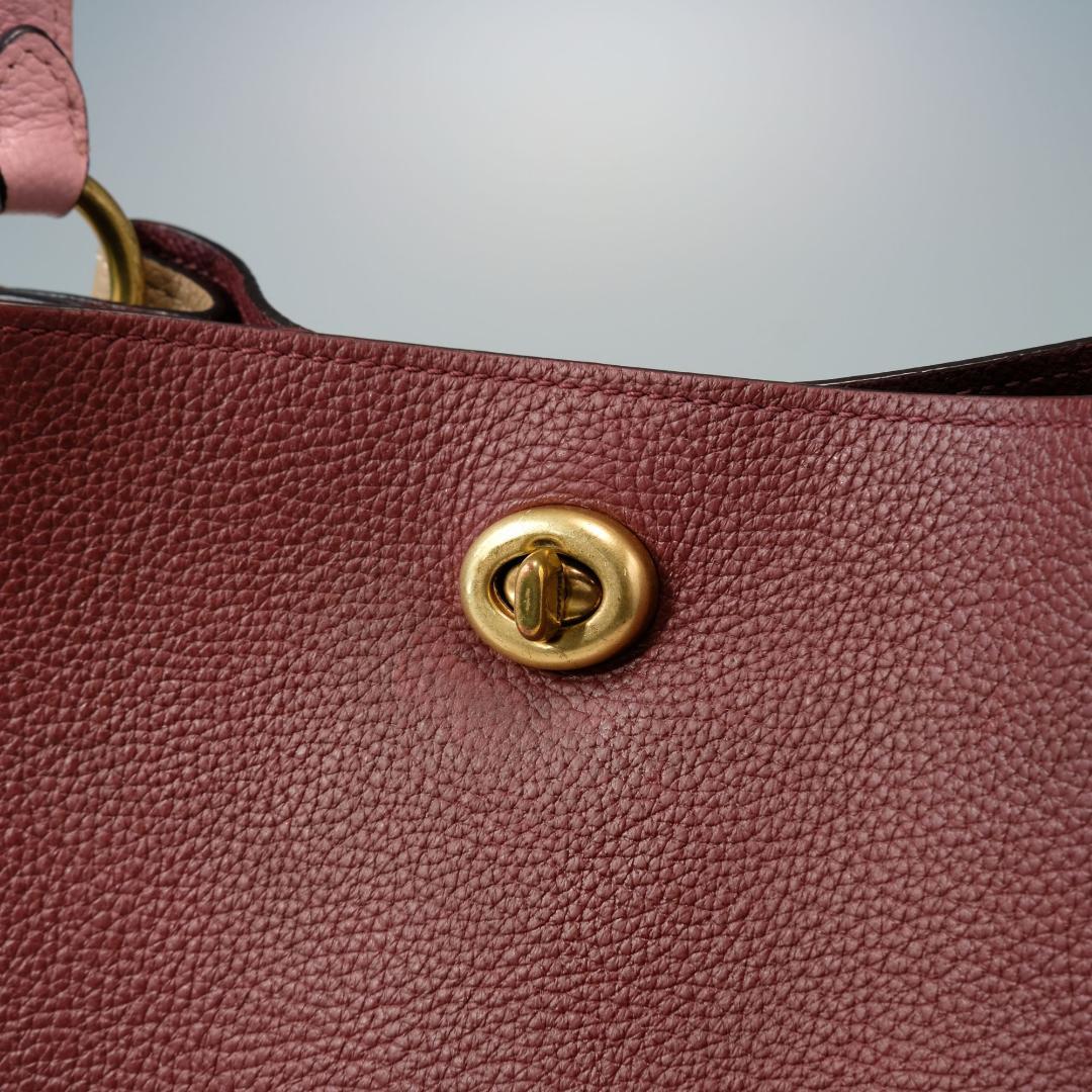 COACH 2WAY ショルダーバッグ　ハンドバッグ バーガンディ ピンク