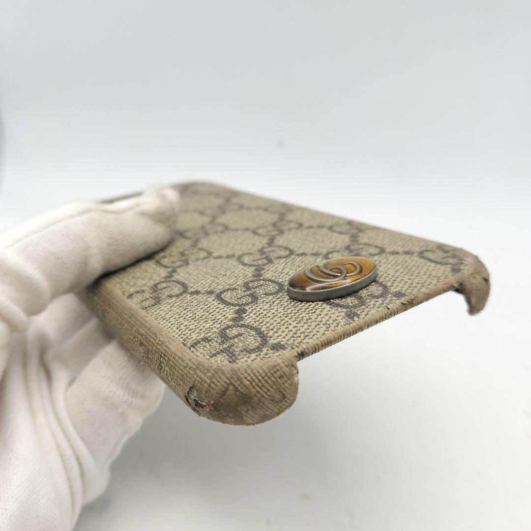 グッチ　iPhone12ケース　ハードケース　GG　PVC　ブラウン　箱付き