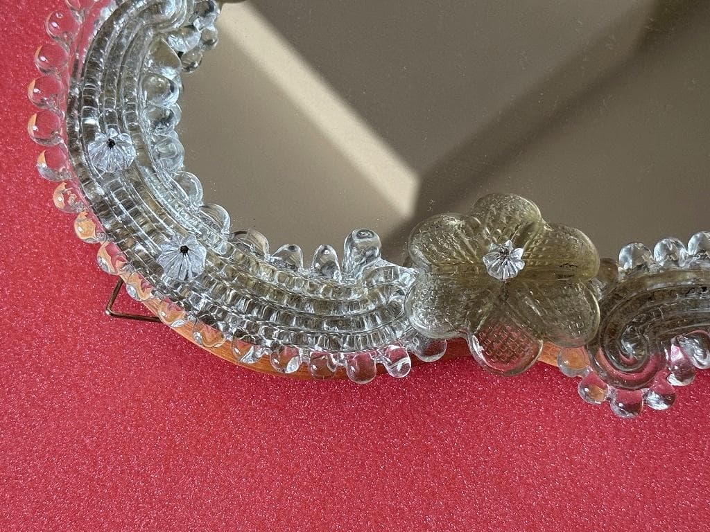 ムラーノガラス　＜Ａ＞　壁掛け・スタンドミラー　ベネチアンガラス　イタリア