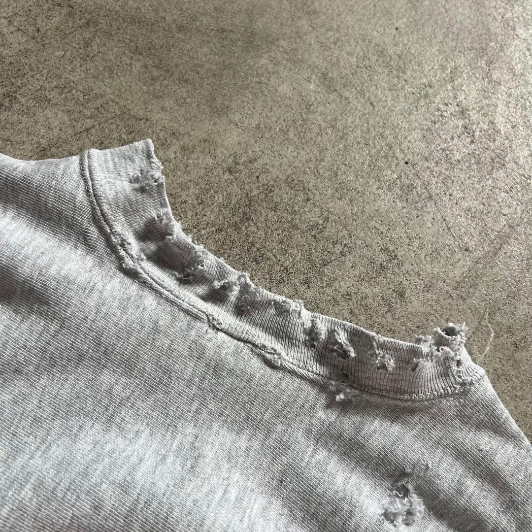 90s USA製 ダメージリバースウィーブ ボロ スウェット XLサイズ