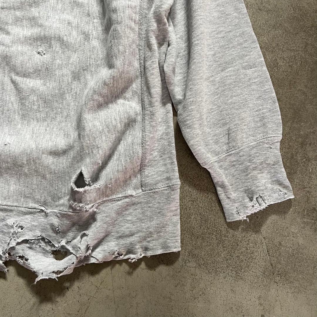 90s USA製 ダメージリバースウィーブ ボロ スウェット XLサイズ