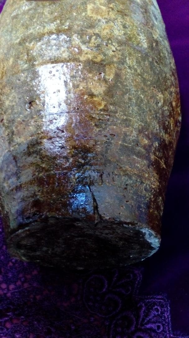 １６〜１８世紀時代頃焼締四ッ耳南蛮壺２７センチ所蔵保管コレクション