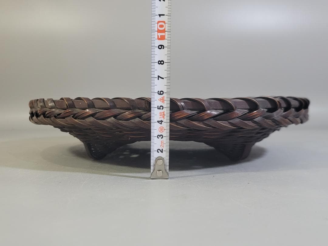 茶道具 竹籠 炭斗 時代物 DT707