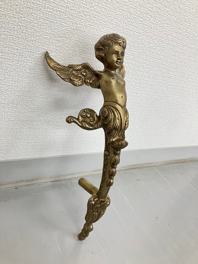 アンティーク天使の 高級ドアハンドル　レトロな取手　エンジェル　鋳物　ドアノブ