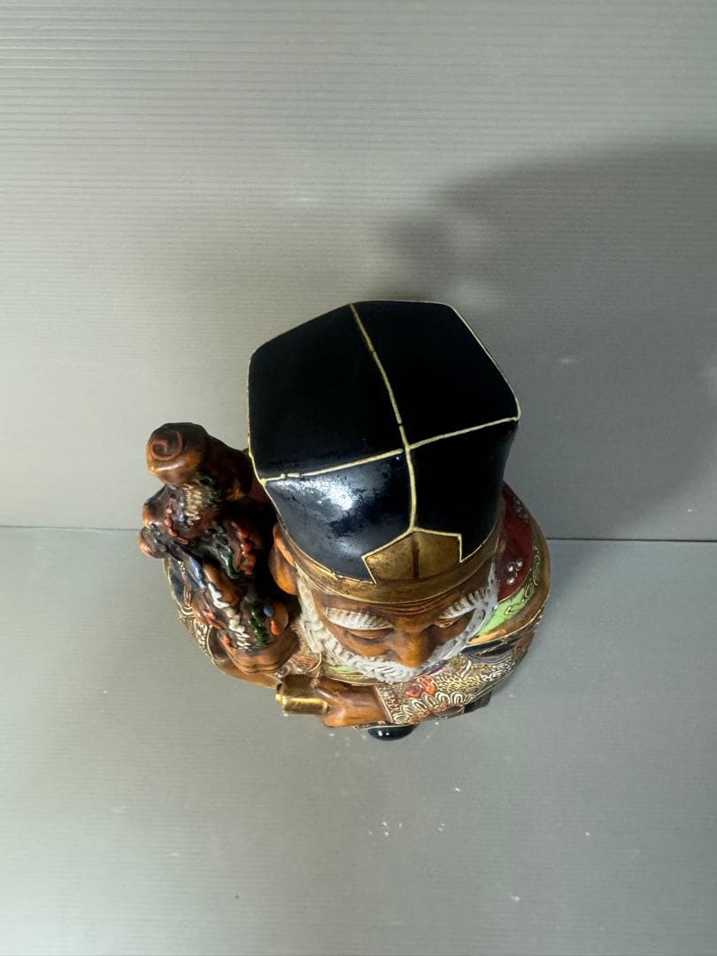 2500 九谷焼 寿老人 置物 縁起物　38cm 時代物