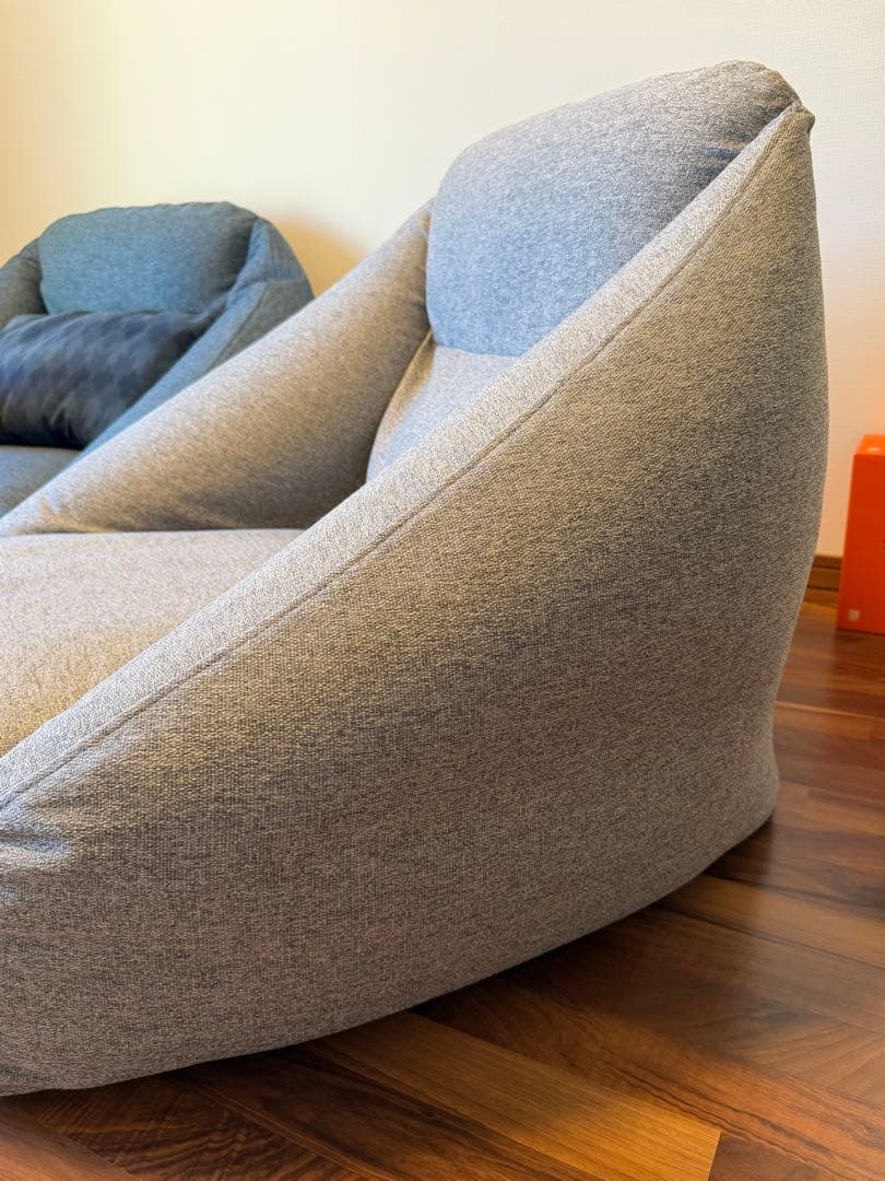 【2点セット】無印良品 空気でできたソファ　ブルー&グレー