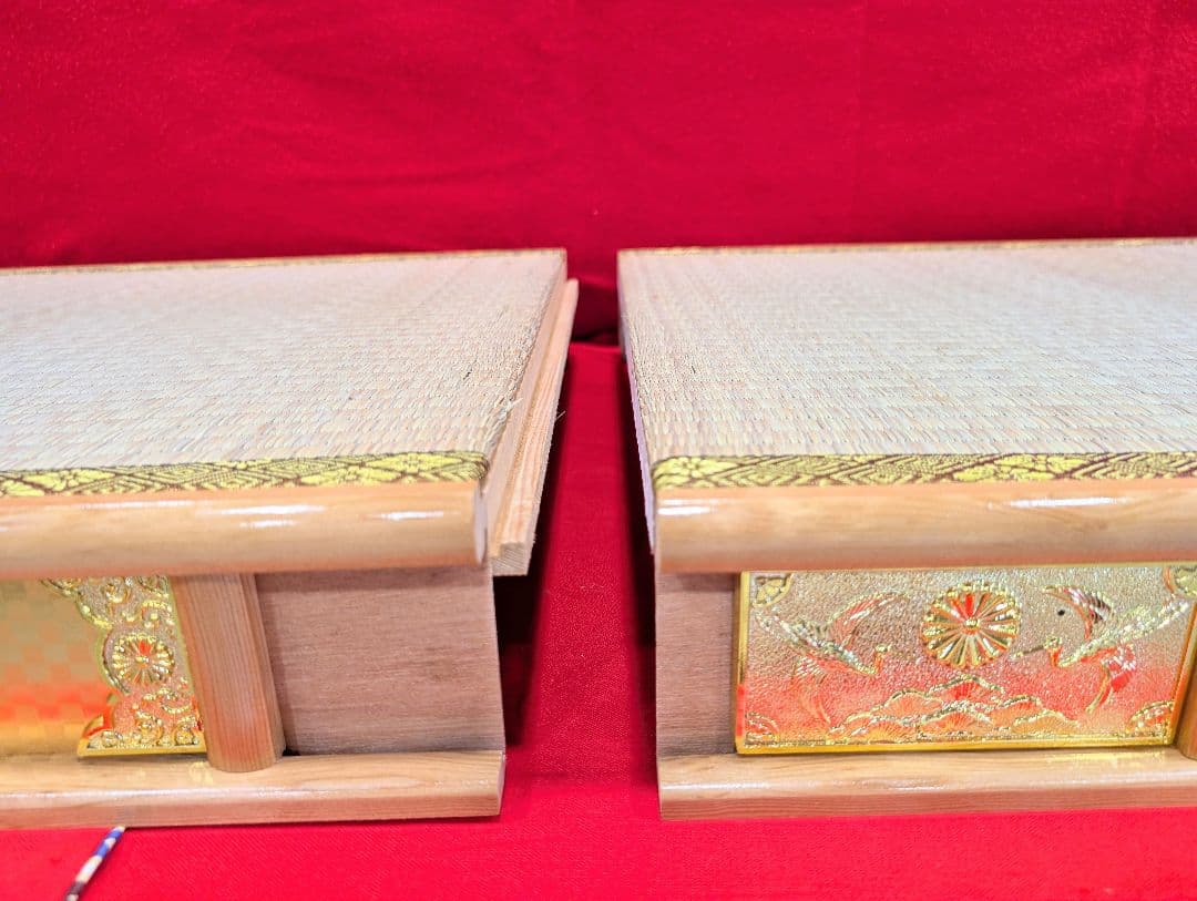 45号 黄金鶴 御殿台 セパレート 飾り台 畳台 金色 繧繝 金具 雛人形