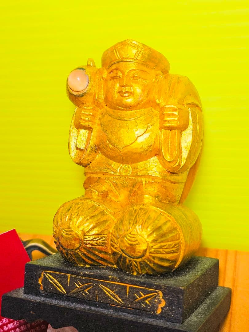 金運最強‼️金色の大黒天さまと佐渡の赤玉石のブレスの2個セット‼️