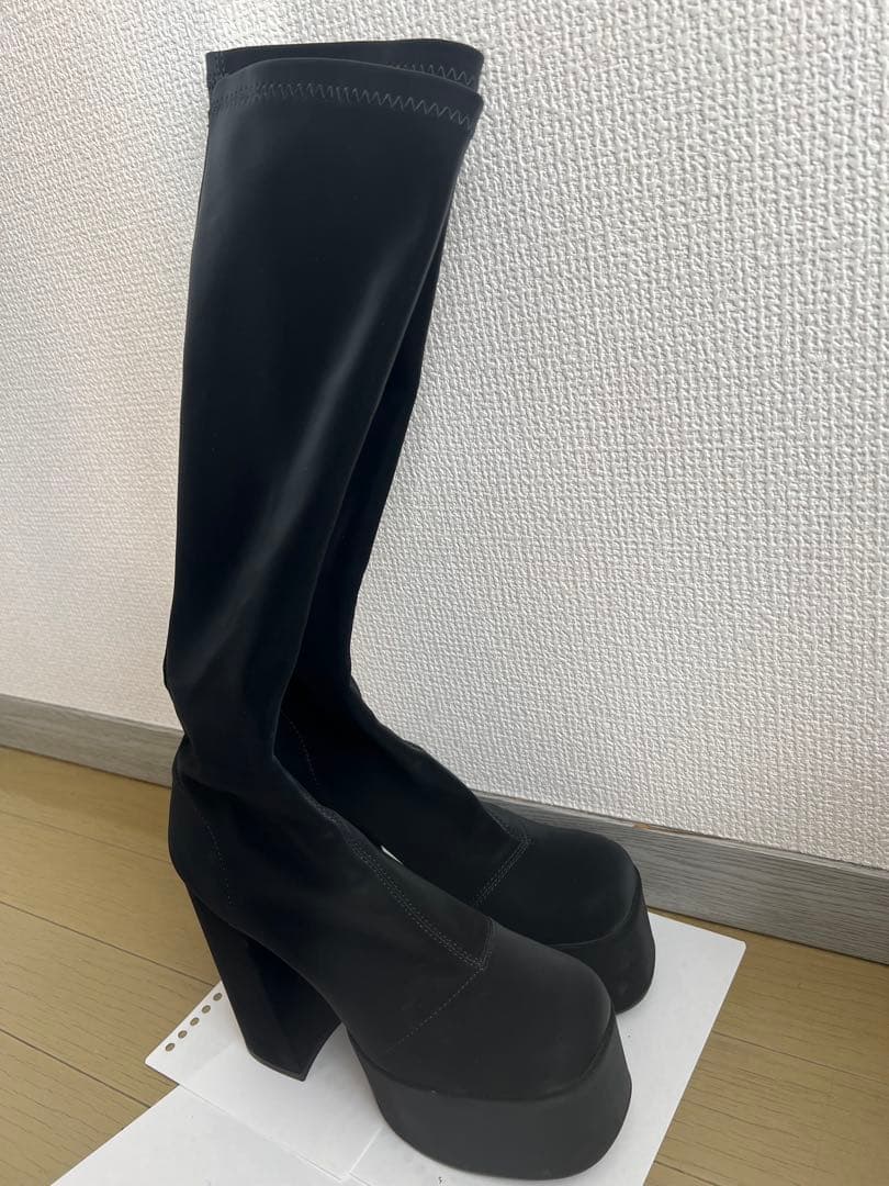 ダーリッチ　ウルトラストレッチロングブーツ黒Mサイズ-美品-