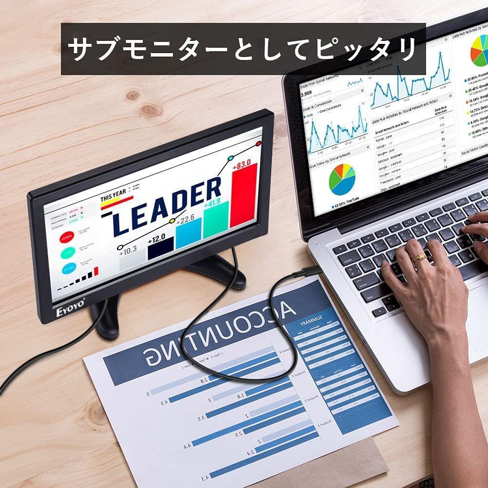 12インチ小型モニター - 全視野式IPS、HDMI、スピーカー内蔵