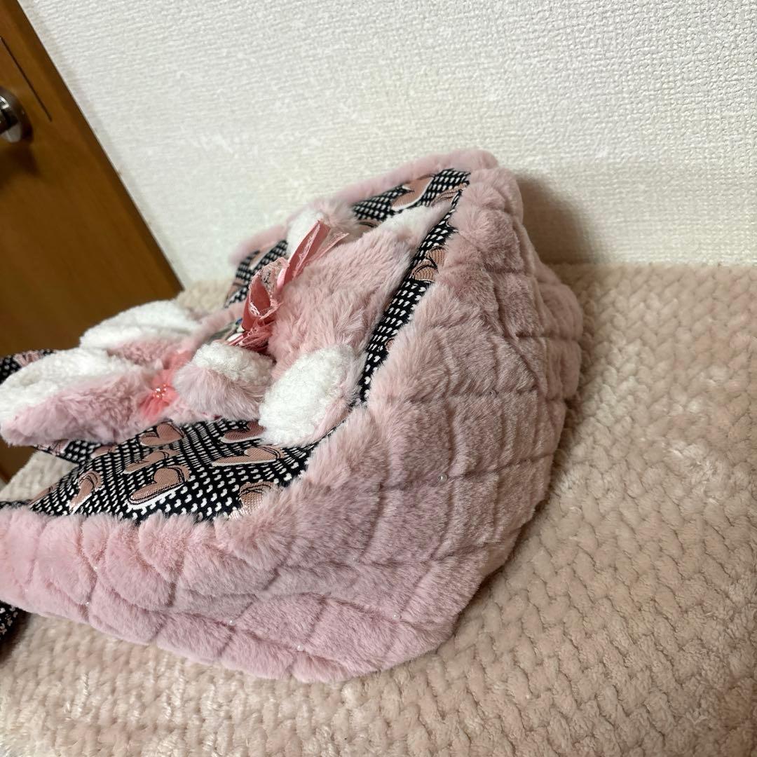 コヤンイサムチョン　ふわモコうさぎルミちゃん　ラウンドトート＆ミニポーチ