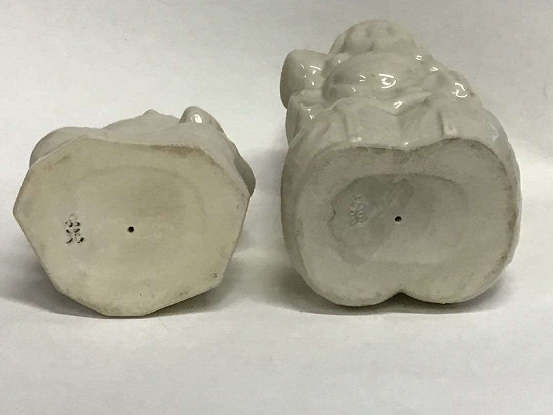 陶器製 福の神像 置物 クリーム色