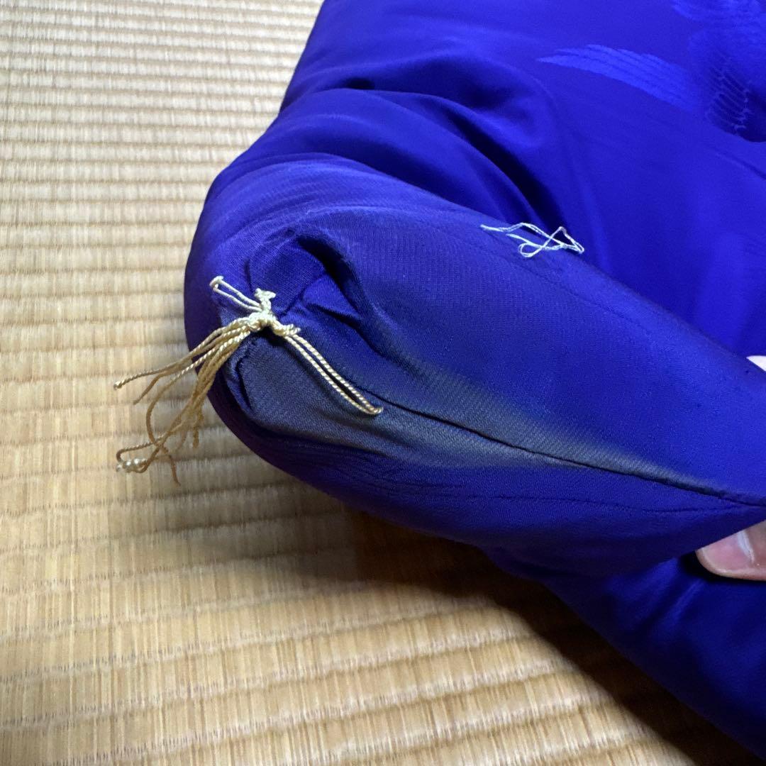 1027【その他】座布団 赤 紫 鶴 2点セット