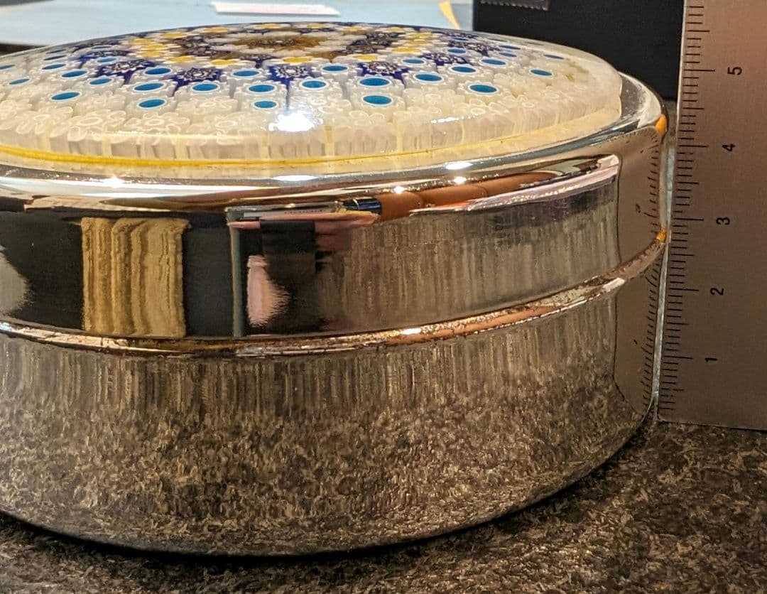 ムラーノガラス　シルバー　小物入れ　銀座WAKO