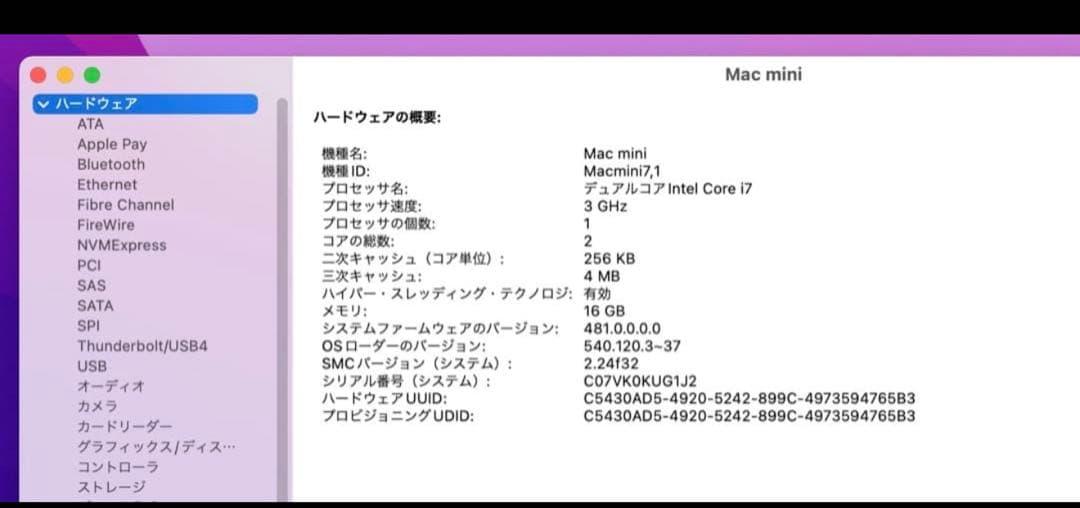 2ストレージ SSD起動メモリ16GB Macmini 3GHz Core i7