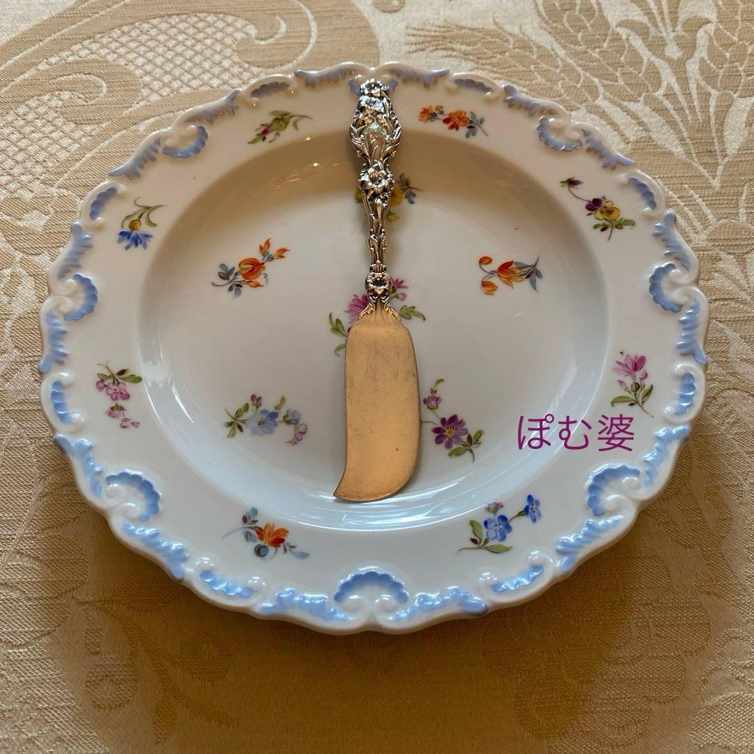 【Whiting ホワイティング】純銀／バターナイフ「Lily」モノグラム有り①