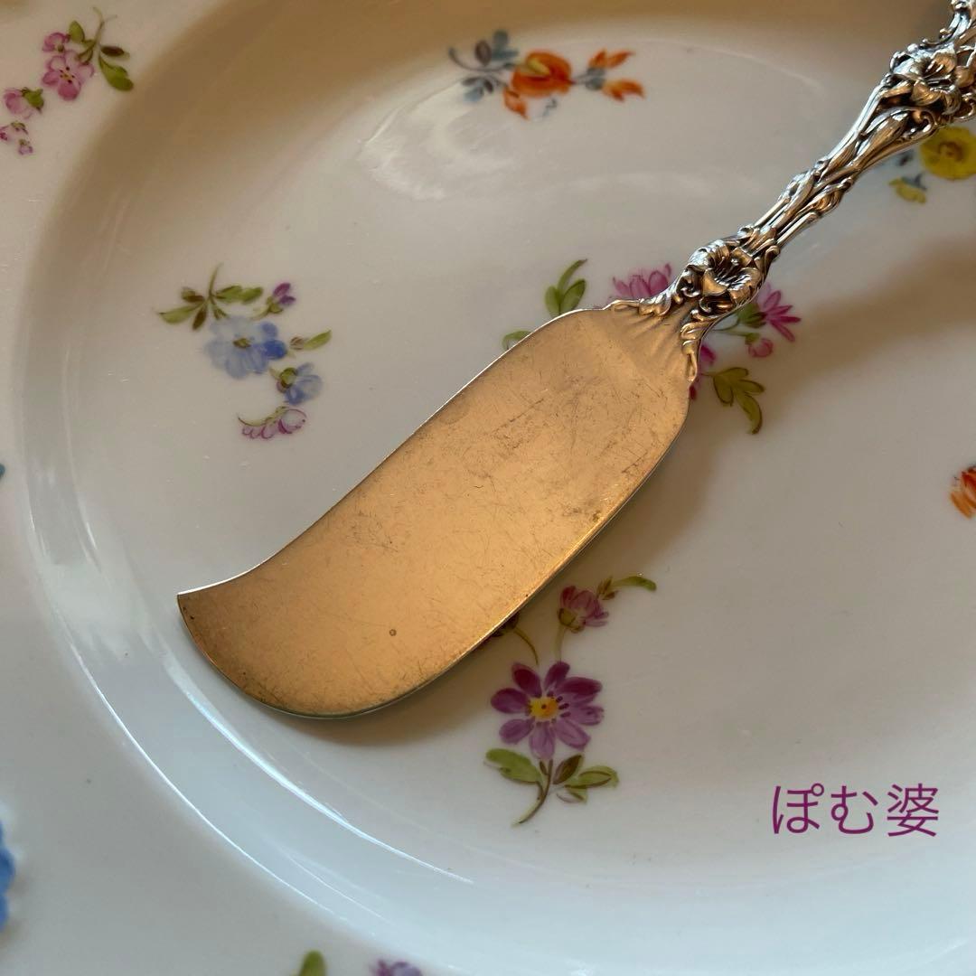 【Whiting ホワイティング】純銀／バターナイフ「Lily」モノグラム有り①