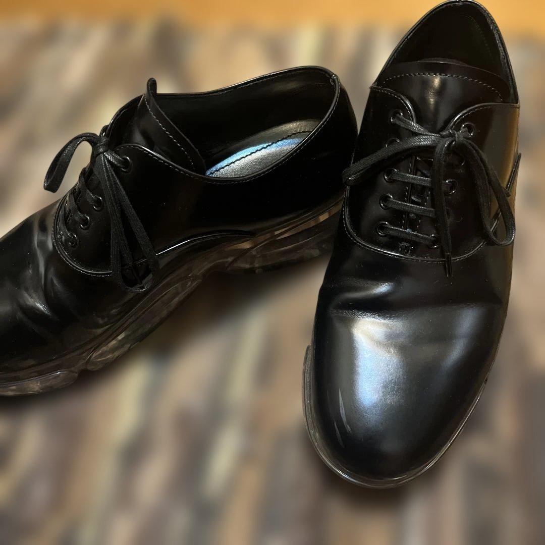 プラダ　エアー　シューズ　39 PRADA 黒　ローファー　厚底　皮